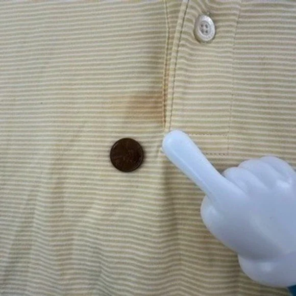 Masters Clubhouse Collection Polo Shirt Mens XXL Yellow Striped Golf CCK1780-01 - Picture 5 of 12